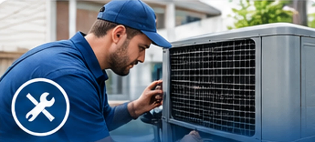 Professional HVAC & Plumbing workplace illustration